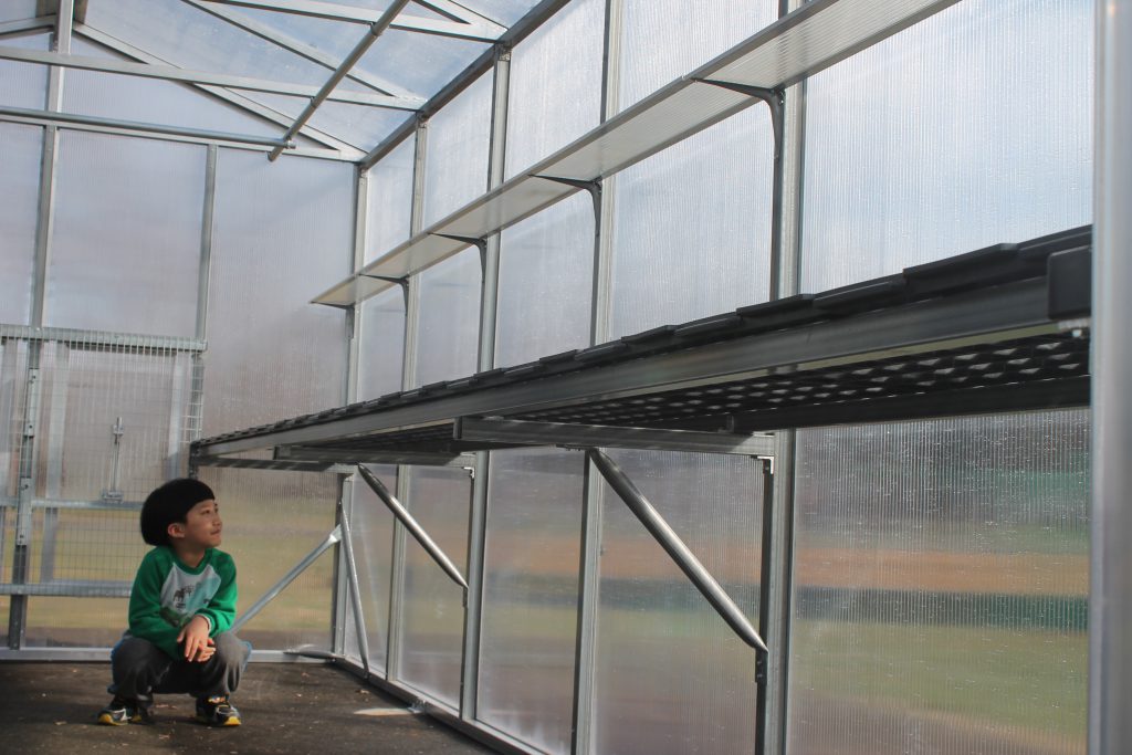 Student with Greenhouse