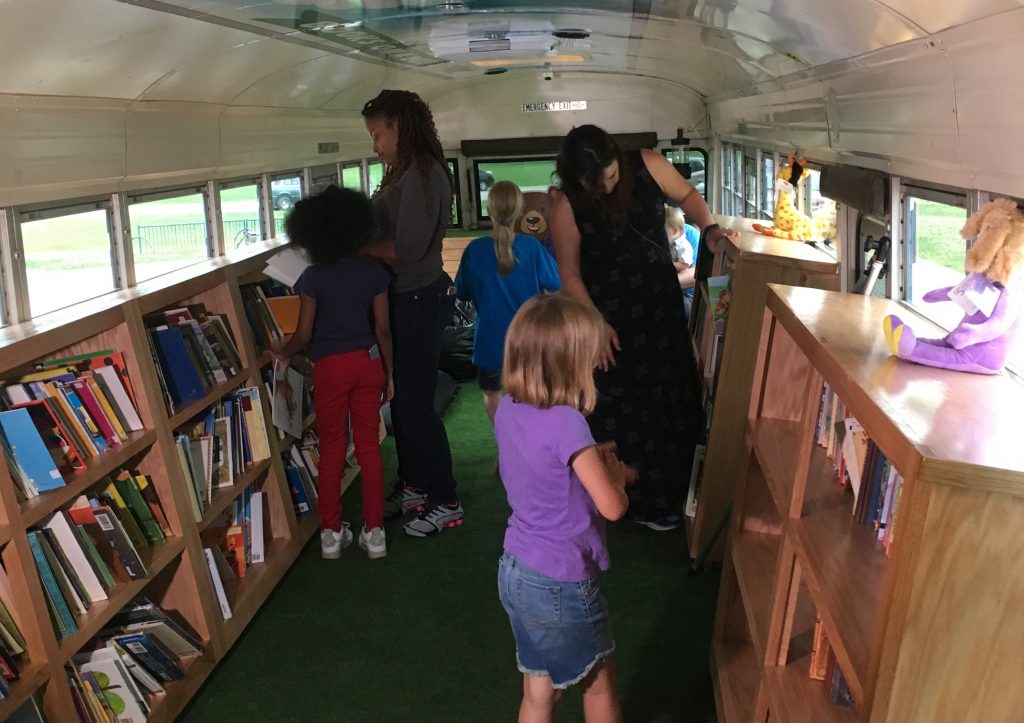 Students on Book Bus