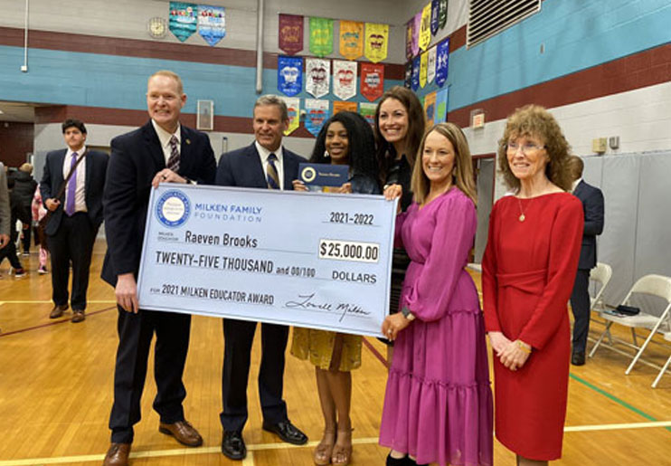 Raven Brooks Earns Milken Educator Award