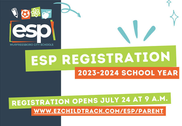 ESP Registration for the 23-24 School Year Opens July 24th at 9am.